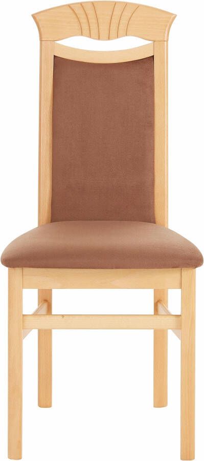 Home affaire Eetkamerstoel Franz slijtvast microvezel onderstel beuken naturel of wit houten stoel (set 2 stuks) - Foto 7