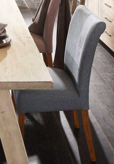 Home affaire Eetkamerstoel Queen Polsterstoel BESTSELLER verschillende type bekleding massief houten onderstel (set) - Foto 1