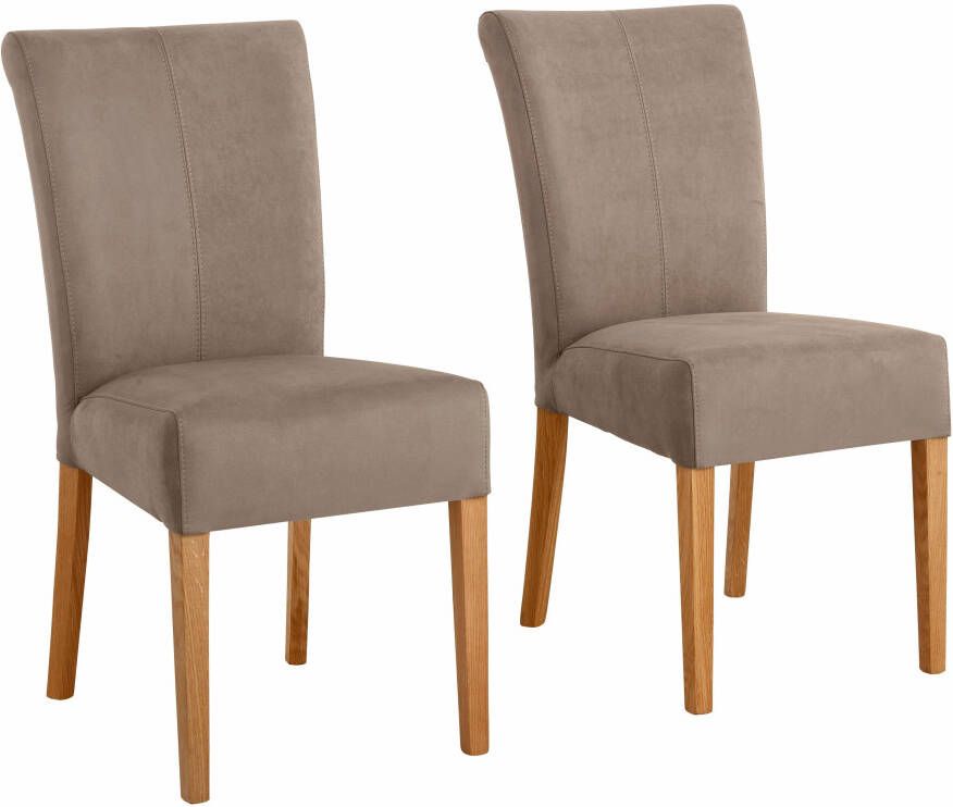Home affaire Eetkamerstoel Queen Polsterstoel BESTSELLER verschillende type bekleding massief houten onderstel (set) - Foto 16