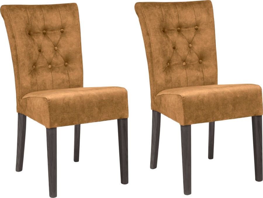 Home affaire Eetkamerstoel Queen Gestoffeerde stoel met knoopdetails set van 2 4 of 6 - Foto 8
