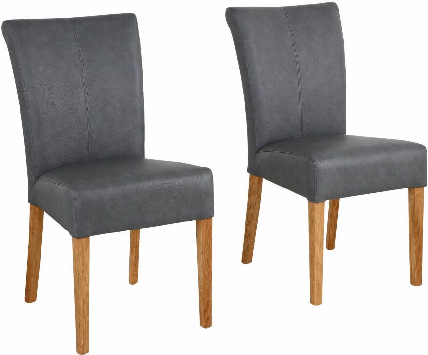 Home affaire Eetkamerstoel Queen Polsterstoel BESTSELLER verschillende type bekleding massief houten onderstel (set)