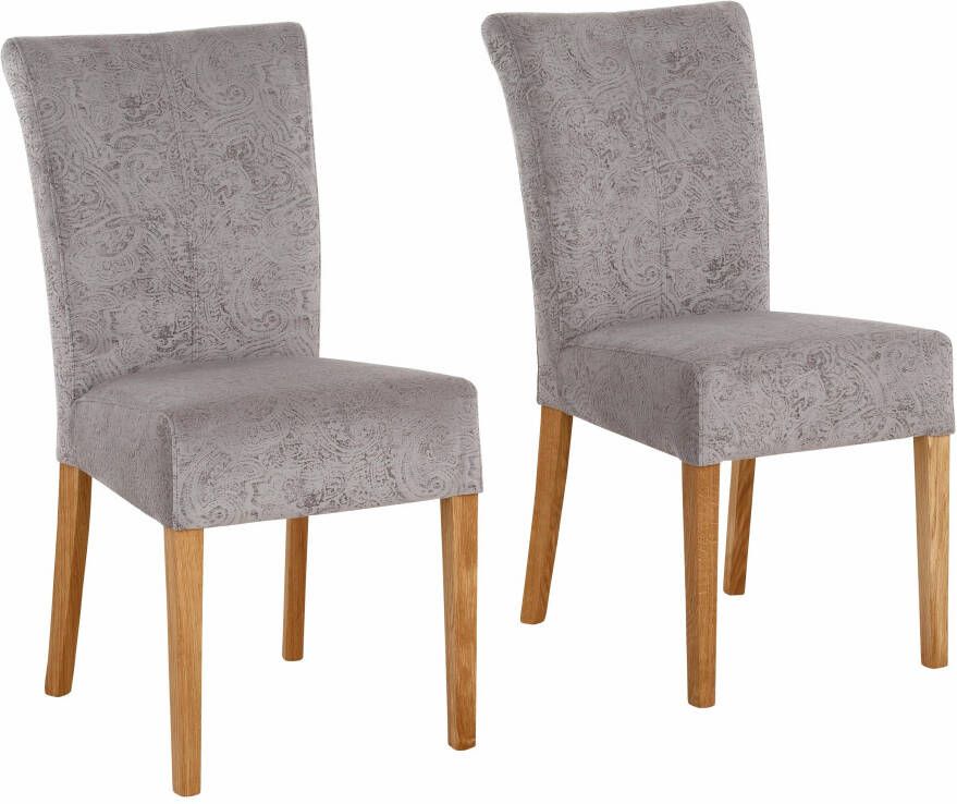 Home affaire Eetkamerstoel Queen Polsterstoel BESTSELLER verschillende type bekleding massief houten onderstel (set)