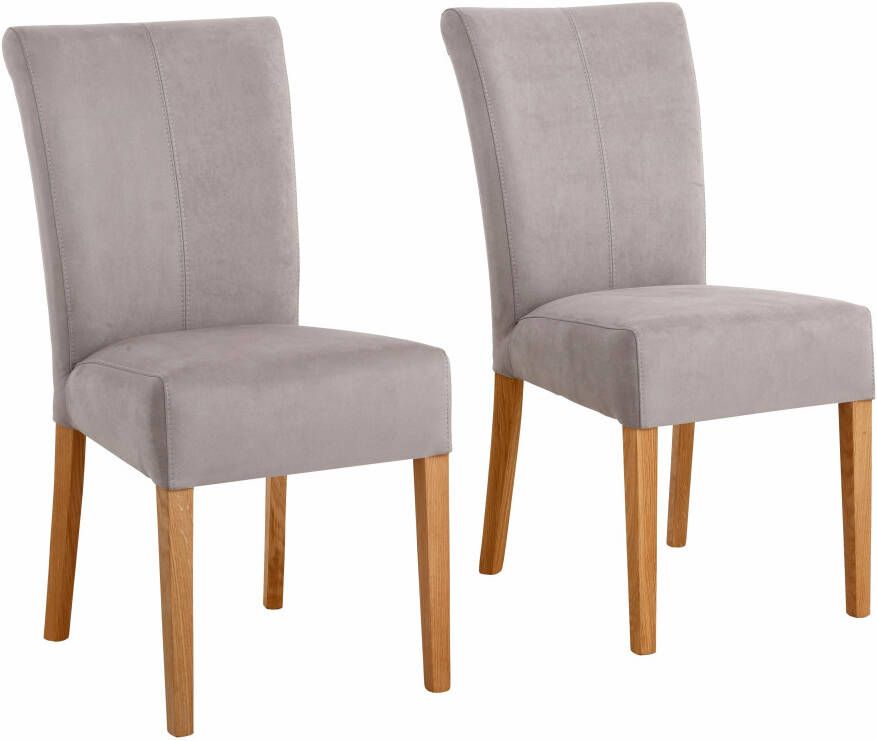 Home affaire Eetkamerstoel Queen Polsterstoel BESTSELLER verschillende type bekleding massief houten onderstel (set)