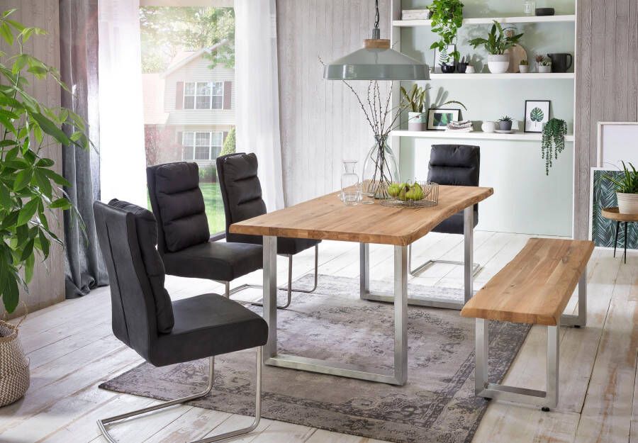 Home affaire Eettafel TRISTAN Massief eiken met boomrand - Foto 4