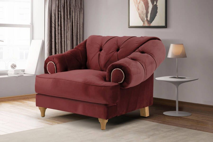 Home affaire Fauteuil Alegra met capitonnage achter opstaande naad en studs in armleuningen