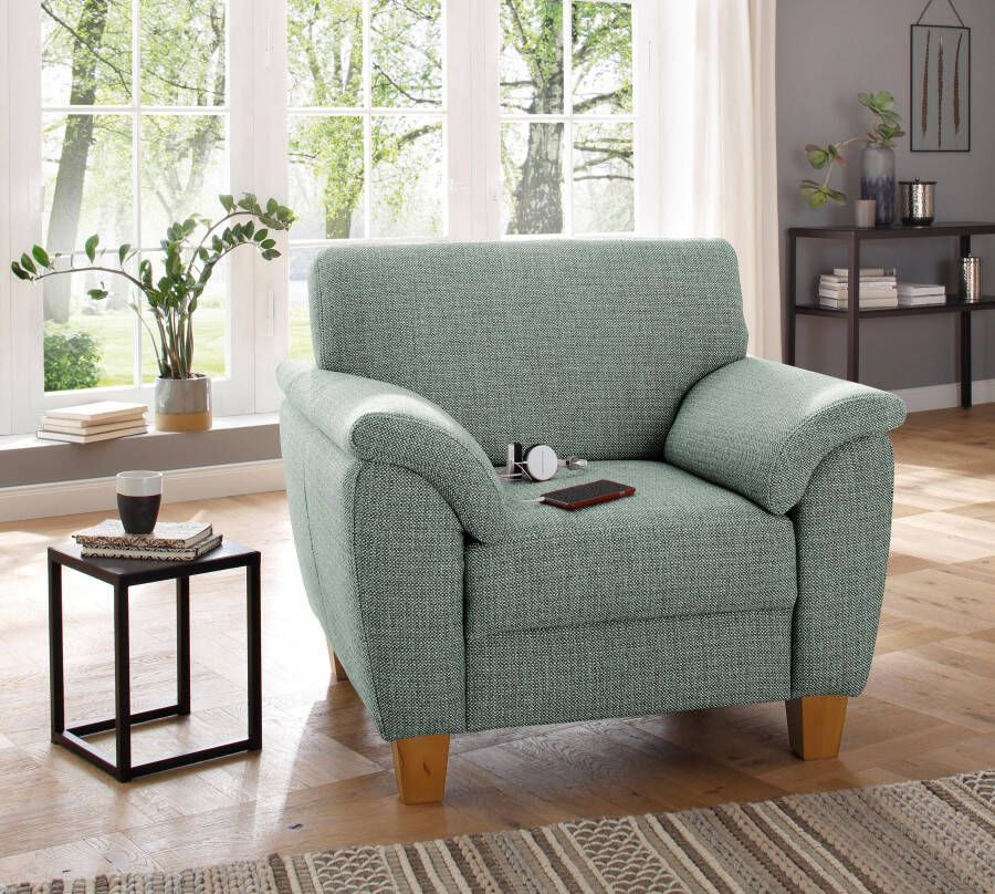 Home affaire Fauteuil Alta met binnenvering en contrastnaad poten beuken eikenkleur - Foto 5