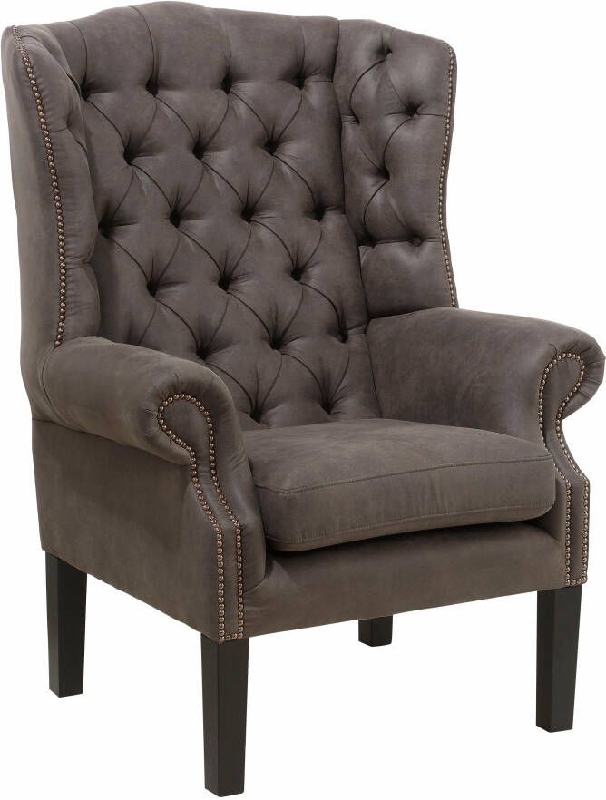 Home affaire Fauteuil Bedford oorschelp fauteuil Chesterfield met luxueuze capitonnage en gebogen armleuningen - Foto 7
