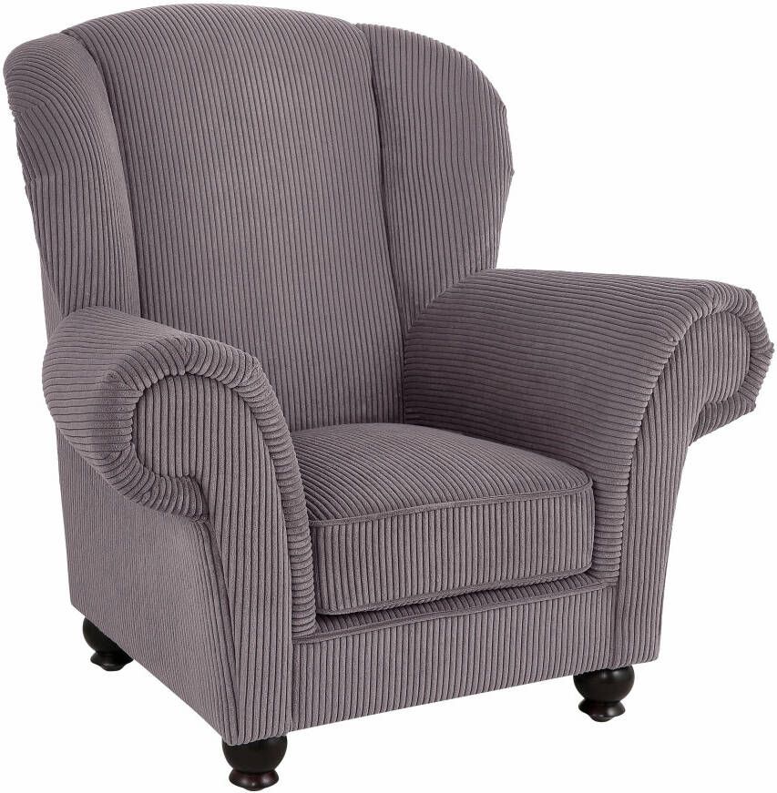 Home affaire Fauteuil King Henry hoge fauteuil oorkussen met casual bekleding binnenvering en losse sierkussens (set) - Foto 2