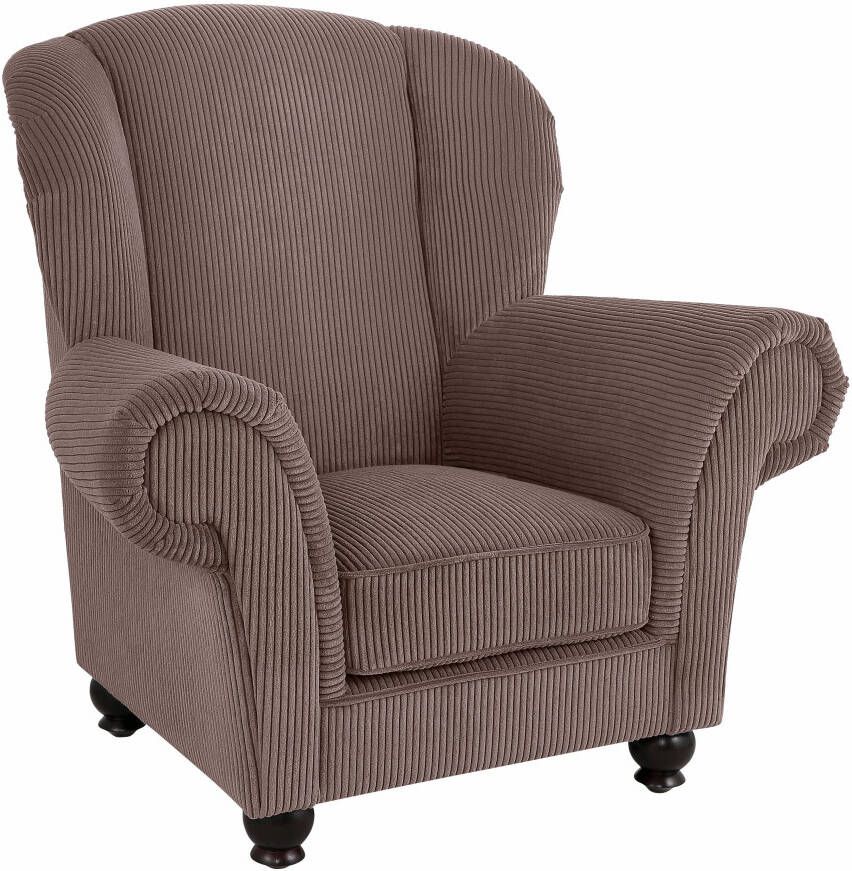 Home affaire Fauteuil King Henry hoge fauteuil oorkussen met casual bekleding binnenvering en losse sierkussens (set) - Foto 2