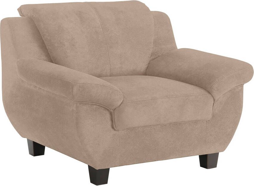 Home affaire Fauteuil Yesterday comfortabele armleuningen en rugkussens breedte 108cm houten voet