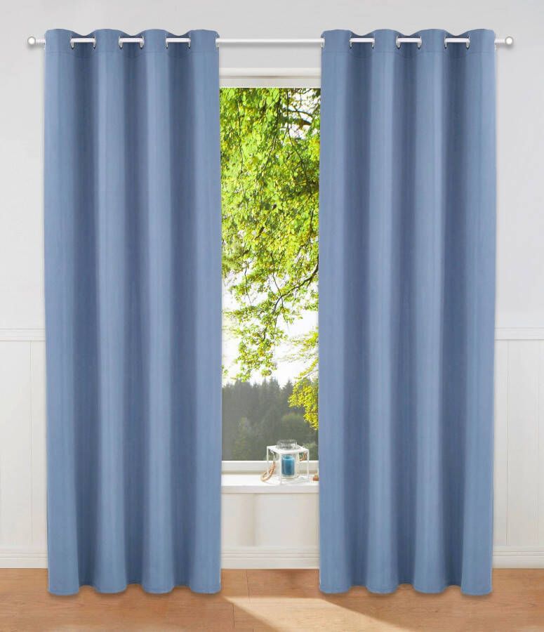 My home Gordijn Parry set van 2 ondoorzichtig monochroom basic (2 stuks)