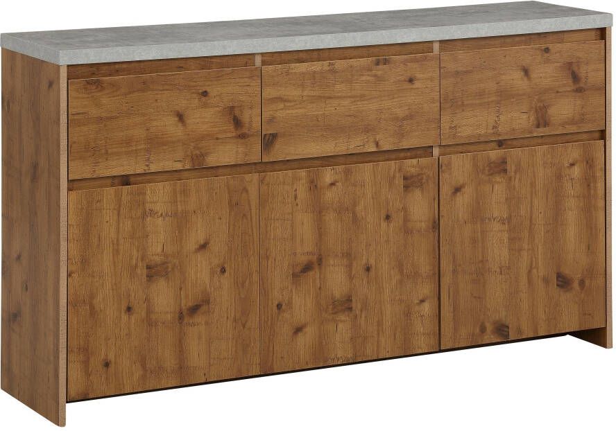 Home affaire Highboard Maribo Commode in moderne landhuisstijl met betonnen bovenblad breedte 140 cm - Foto 8