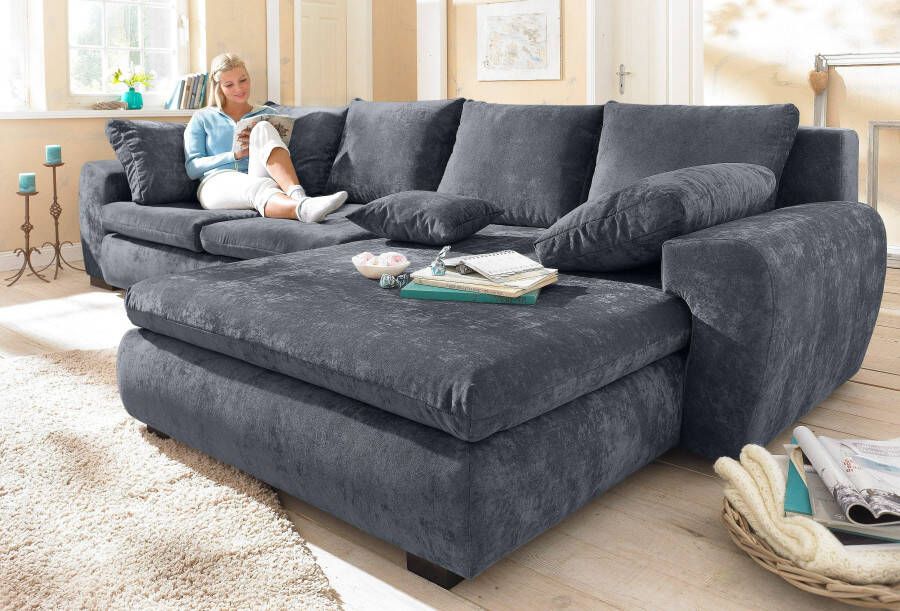 Home affaire Hoekbank Cara Mia L-vorm B: 325 cm met 4 sierkussens optioneel bedfunctie & bedlade