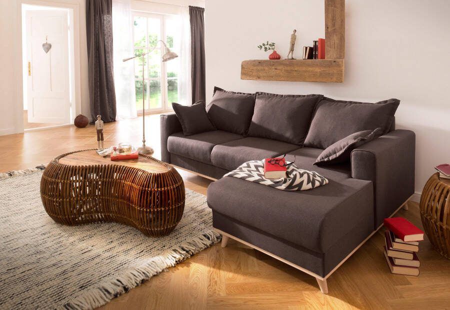 Home affaire Hoekbank Edina L-vorm ook in katoenmix-overtrekstof in scandinavische stijl
