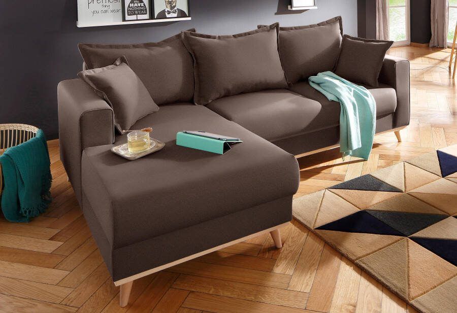 Home affaire Hoekbank Edina L-vorm ook in katoenmix-overtrekstof in scandinavische stijl