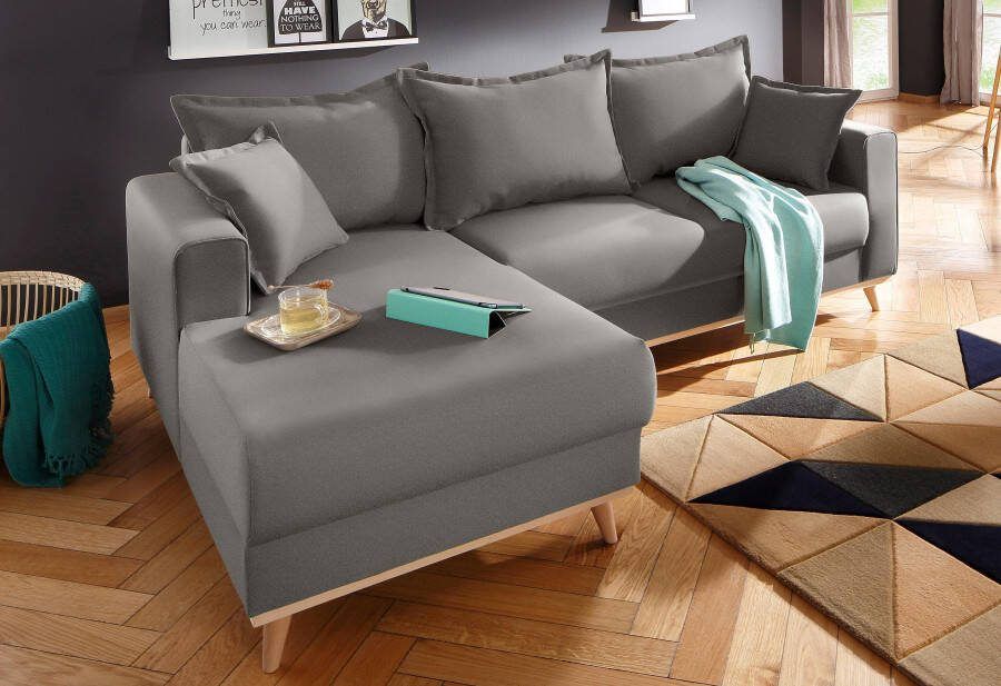 Home affaire Hoekbank Edina L-vorm ook in katoenmix-overtrekstof in scandinavische stijl