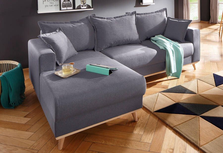 Home affaire Hoekbank Edina L-vorm ook in katoenmix-overtrekstof in scandinavische stijl