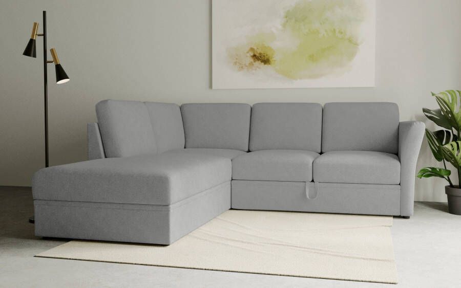 Home affaire Hoekbank Lavars L-vorm slaapbank met slaapfunctie en bergruimte in twee verschillende stofkwaliteiten - Foto 9
