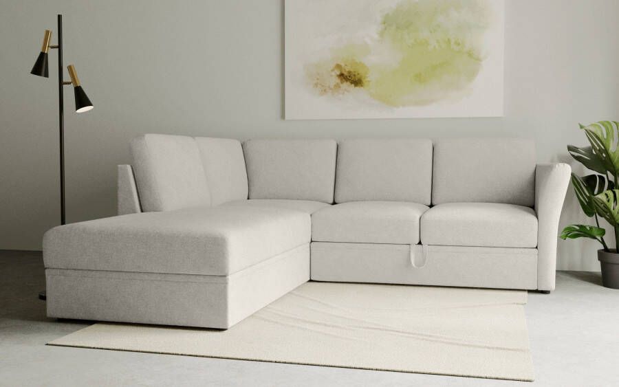 Home affaire Hoekbank Lavars L-vorm slaapbank met slaapfunctie en bergruimte in twee verschillende stofkwaliteiten - Foto 9