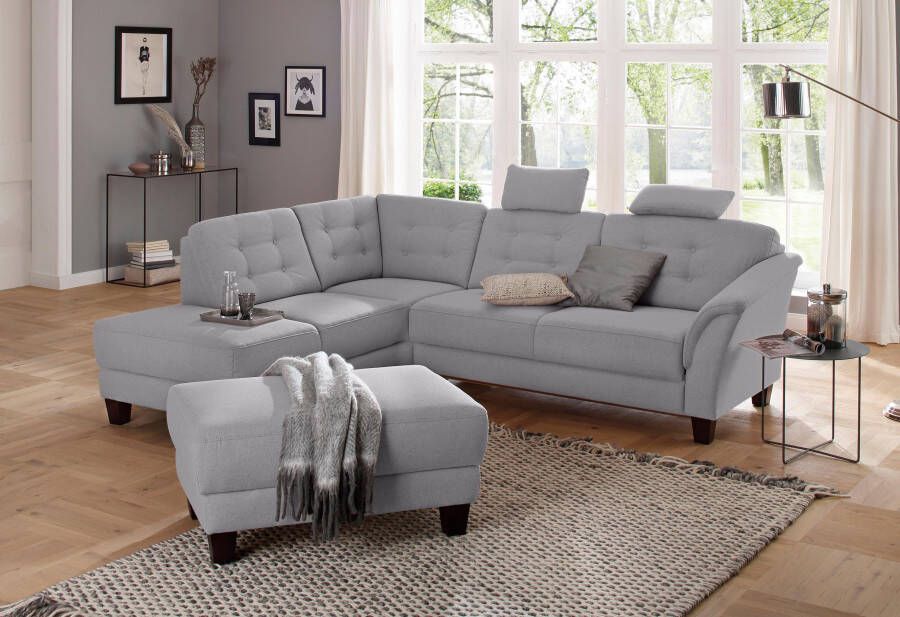 Home affaire Hoekbank Trondheim L-vorm met binnenvering en capitonnage achter poten beuken donker - Foto 7