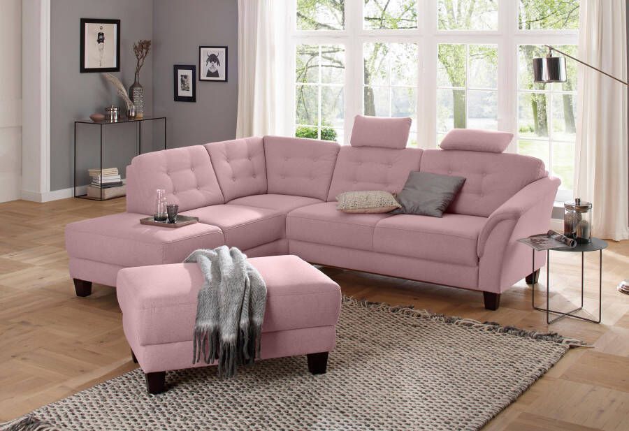 Home affaire Hoekbank Trondheim L-vorm met binnenvering en capitonnage achter poten beuken donker - Foto 11