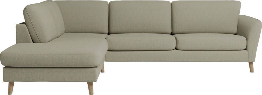Home affaire Hoekbank MARSEILLE 278x202 cm L-model Ottom. Rechts links Massief houten poten van eiken in verschillend overtrekken en kleurvarianten - Foto 7
