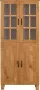 Home affaire Hoge kast Rodby Massief FSC -gecertificeerd hout met 2 glasdeuren en 2 houten deuren met grepen van metaal breedte 75 cm hoogte 170 cm - Thumbnail 1