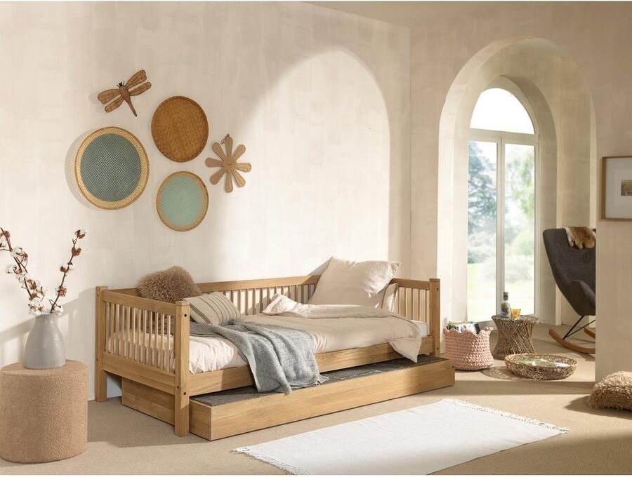 Home affaire 1-persoonsledikant Forrest 90 200 van massief eikenhout geoliede oppervlakte stevig gebouwd - Foto 2