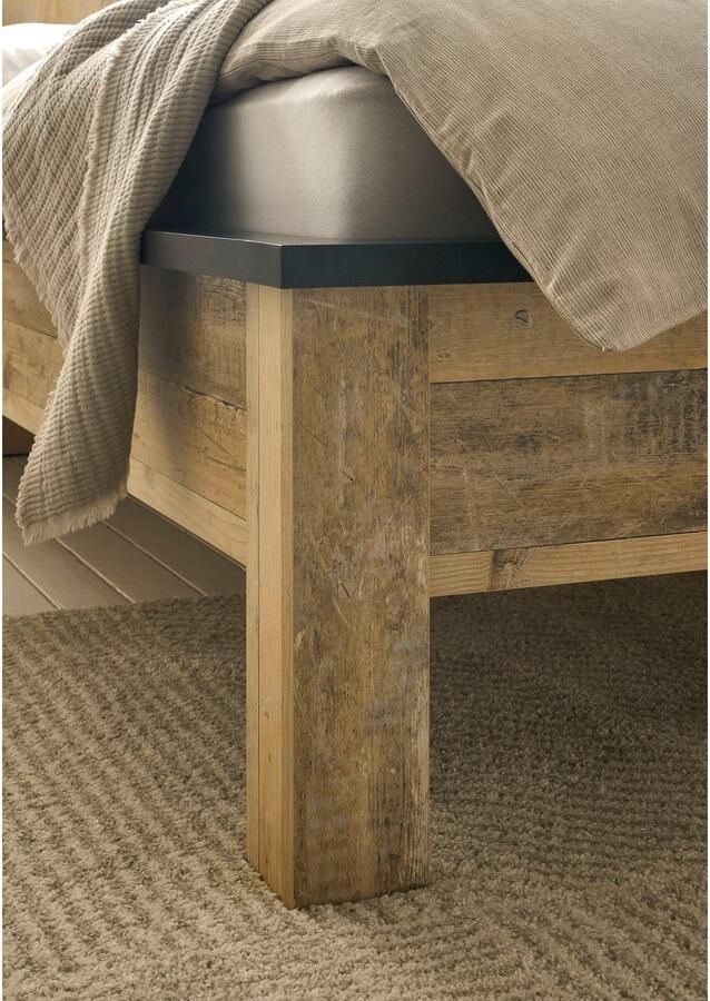 Home affaire 1-persoonsledikant SHERWOOD ligoppervlak 90 140 of 180x200 cm van fsc -gecertificeerd houtmateriaal rustieke landhuisstijl - Foto 3