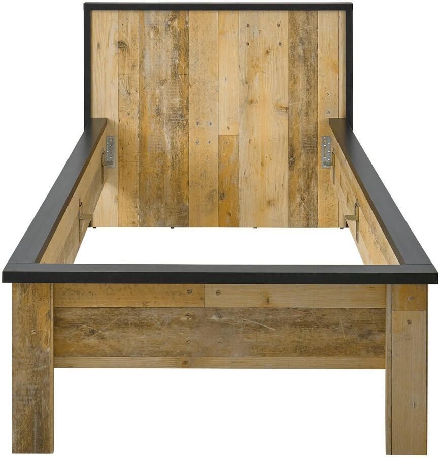 Home affaire 1-persoonsledikant SHERWOOD ligoppervlak 90 140 of 180x200 cm van fsc -gecertificeerd houtmateriaal rustieke landhuisstijl