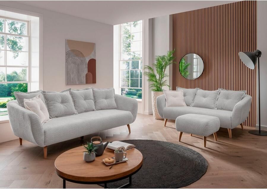 Home affaire 3-zitsbank Baggio modern en romantisch design comfortabel - Foto 3