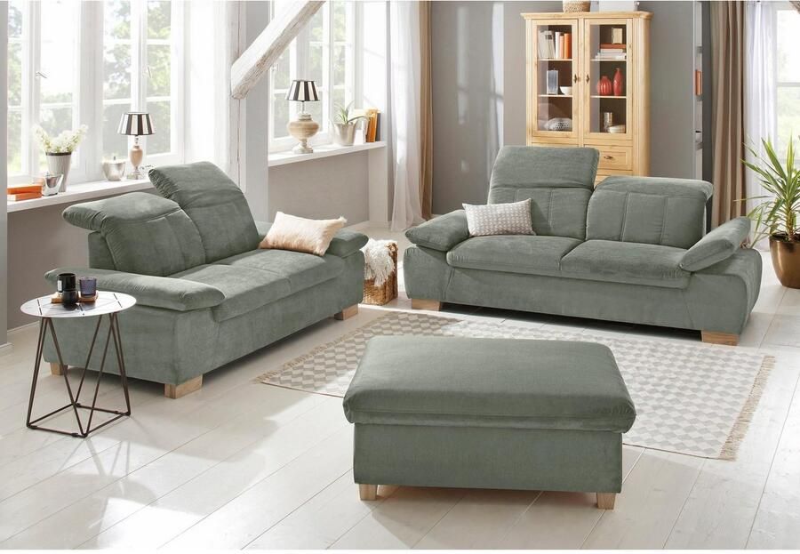 Home affaire 2 5-zitsbank Bergamo multifunctionele bank elegant en comfortabel met verstelbare armleuning en rugleuning binnenvering - Foto 2