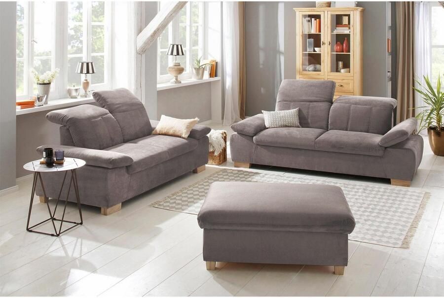 Home affaire 2 5-zitsbank Bergamo multifunctionele bank elegant en comfortabel met verstelbare armleuning en rugleuning binnenvering - Foto 3
