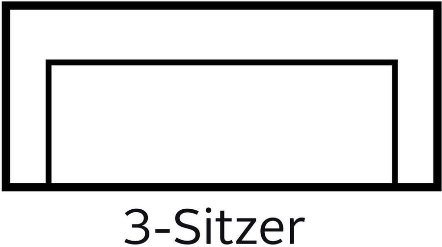 Home affaire 3-zitsbank Chamby met houten rand onder en stiksels bij de leuning - Foto 2