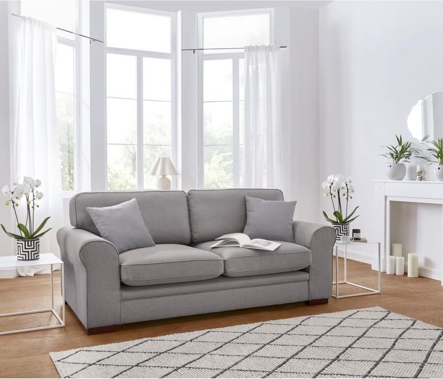 Home affaire 2-zitsbank Broughton zacht zitcomfort incl. 2 sierkussens opstaande naad - Foto 2