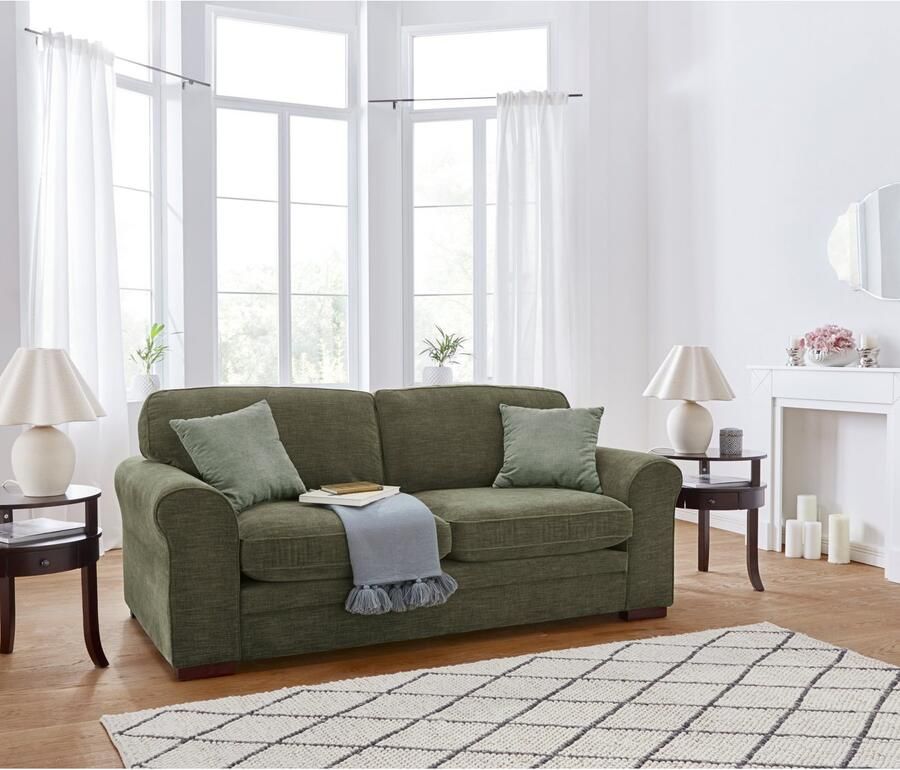 Home affaire 2-zitsbank Broughton zacht zitcomfort incl. 2 sierkussens opstaande naad - Foto 2