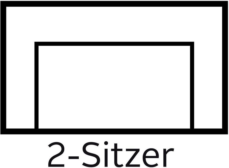 Home affaire 2-zitsbank Chamby met houten rand onder en stiksels bij de leuning