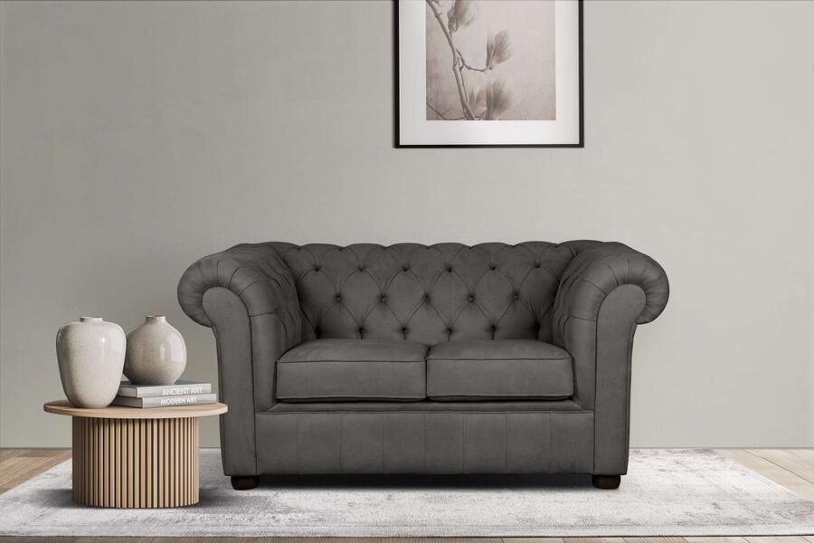 Home affaire 2-zitsbank CHARENTE Chesterfield bank golfvering afmetingen: B D H: 147 89 74 cm - Foto 6