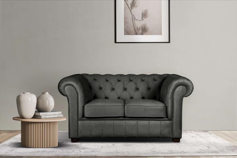 Home affaire 2-zitsbank CHARENTE Chesterfield bank golfvering afmetingen: B D H: 147 89 74 cm - Foto 7