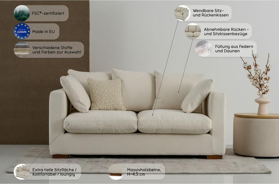 Home affaire 2-zitsbank Comfy extra zacht en behaaglijk vulling met veren en dons - Foto 4