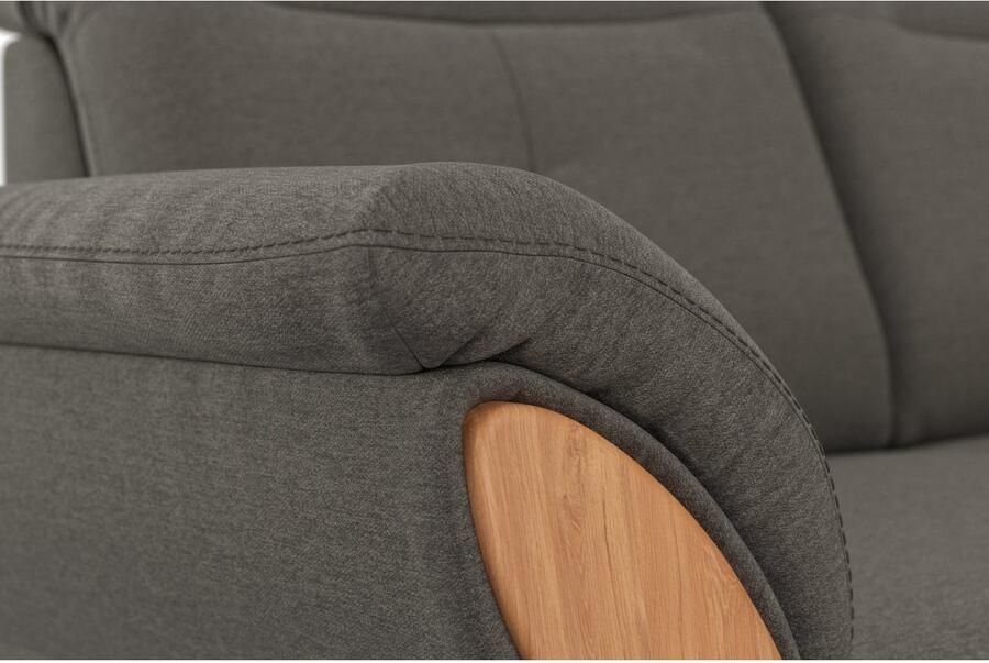 Home affaire 2-zitsbank Dangast Verstelbare hoofdsteun houten frontlijsten naar keuze ook in Easy clean bekleding - Foto 3