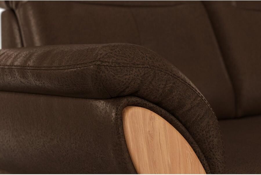 Home affaire 2-zitsbank Dangast Verstelbare hoofdsteun houten frontlijsten naar keuze ook in Easy clean bekleding - Foto 3