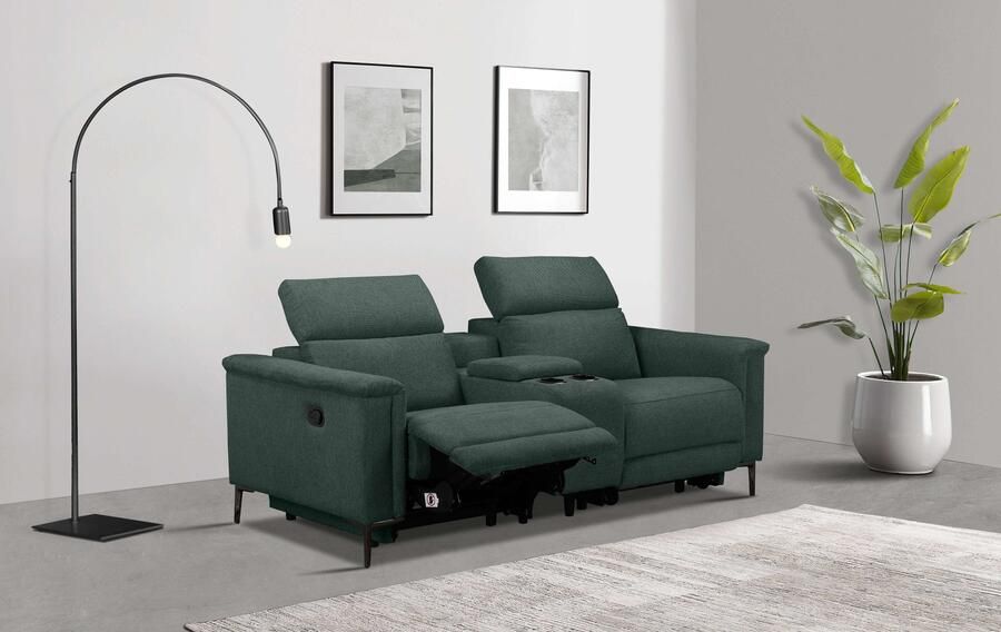 Home affaire 2-zitsbank Lund 2-zits bioscoopbank tv-fauteuil multimedia-sofa USB-A met elektrische of handmatige relaxfunctie bekerhouder en opbergruimte - Foto 8