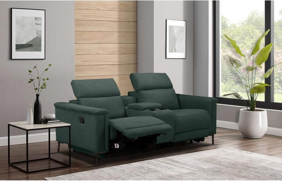 Home affaire 2-zitsbank Lund 2-zits bioscoopbank tv-fauteuil multimedia-sofa USB-A met elektrische of handmatige relaxfunctie bekerhouder en opbergruimte - Foto 4