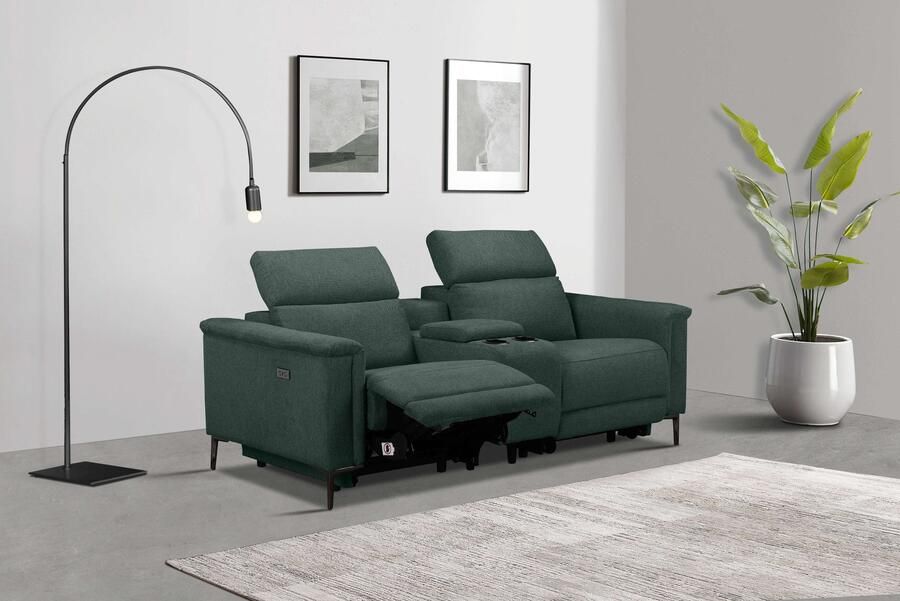 Home affaire 2-zitsbank Lund 2-zits bioscoopbank tv-fauteuil multimedia-sofa USB-A met elektrische of handmatige relaxfunctie bekerhouder en opbergruimte - Foto 8