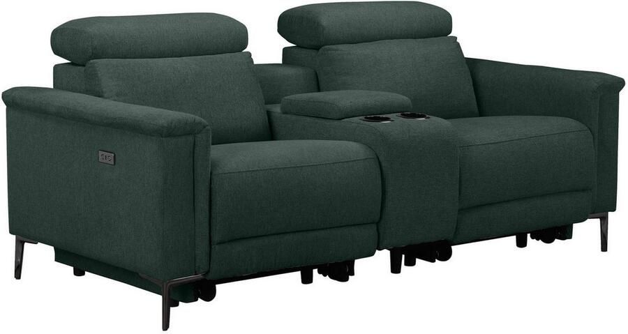 Home affaire 2-zitsbank Lund 2-zits bioscoopbank tv-fauteuil multimedia-sofa USB-A met elektrische of handmatige relaxfunctie bekerhouder en opbergruimte - Foto 6