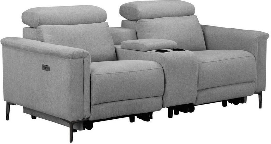 Home affaire 2-zitsbank Lund 2-zits bioscoopbank tv-fauteuil multimedia-sofa USB-A met elektrische of handmatige relaxfunctie bekerhouder en opbergruimte - Foto 7