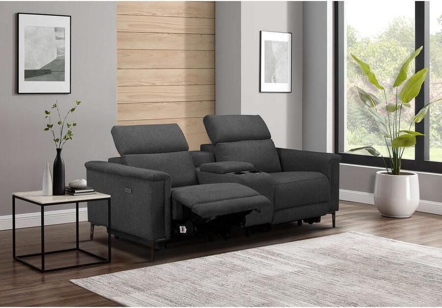 Home affaire 2-zitsbank Lund 2-zits bioscoopbank tv-fauteuil multimedia-sofa USB-A met elektrische of handmatige relaxfunctie bekerhouder en opbergruimte - Foto 10