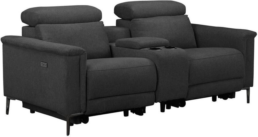 Home affaire 2-zitsbank Lund 2-zits bioscoopbank tv-fauteuil multimedia-sofa USB-A met elektrische of handmatige relaxfunctie bekerhouder en opbergruimte - Foto 8