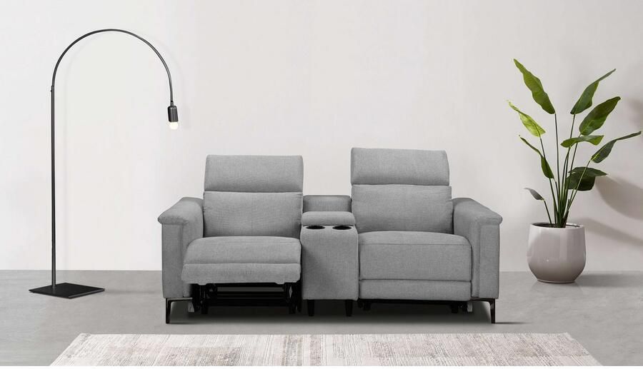 Home affaire 2-zitsbank Lund 2-zits bioscoopbank tv-fauteuil multimedia-sofa USB-A met elektrische of handmatige relaxfunctie bekerhouder en opbergruimte - Foto 6